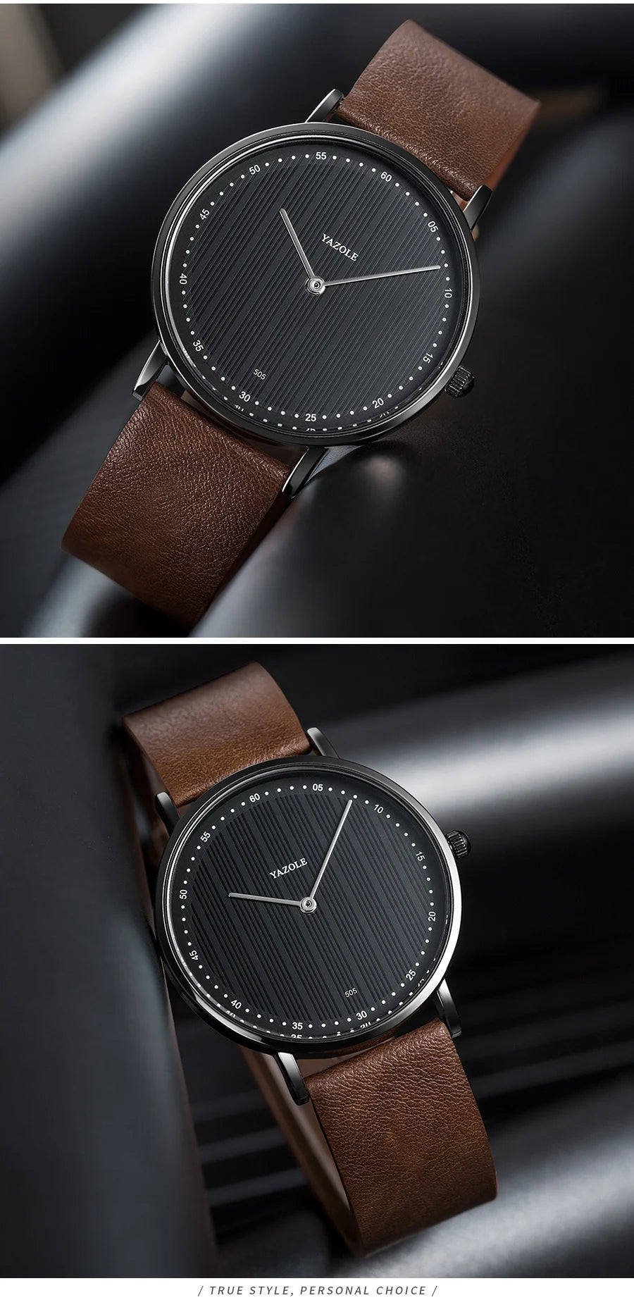 YAZOLE Quartz Watches For Men Casual Minimalist Ultra-thin Mens Watch 30M Waterproof Simple Leather Belt Male Clock montre homme