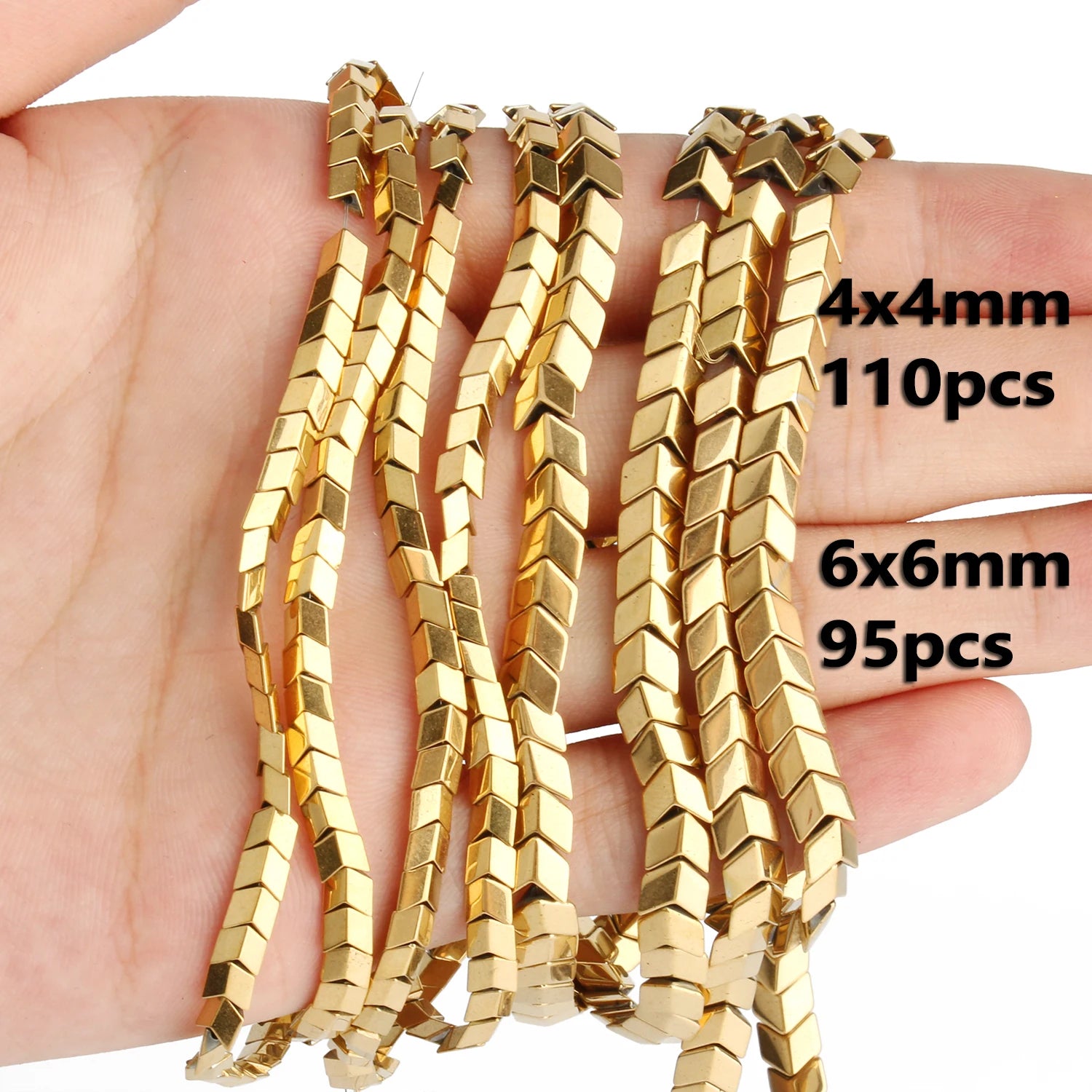 AAA+ Gold-Plated Color Retention Hematite Beads Natural Stone Round Spacer Loose Beads for jewelry Making DIY Bracelet 15inches