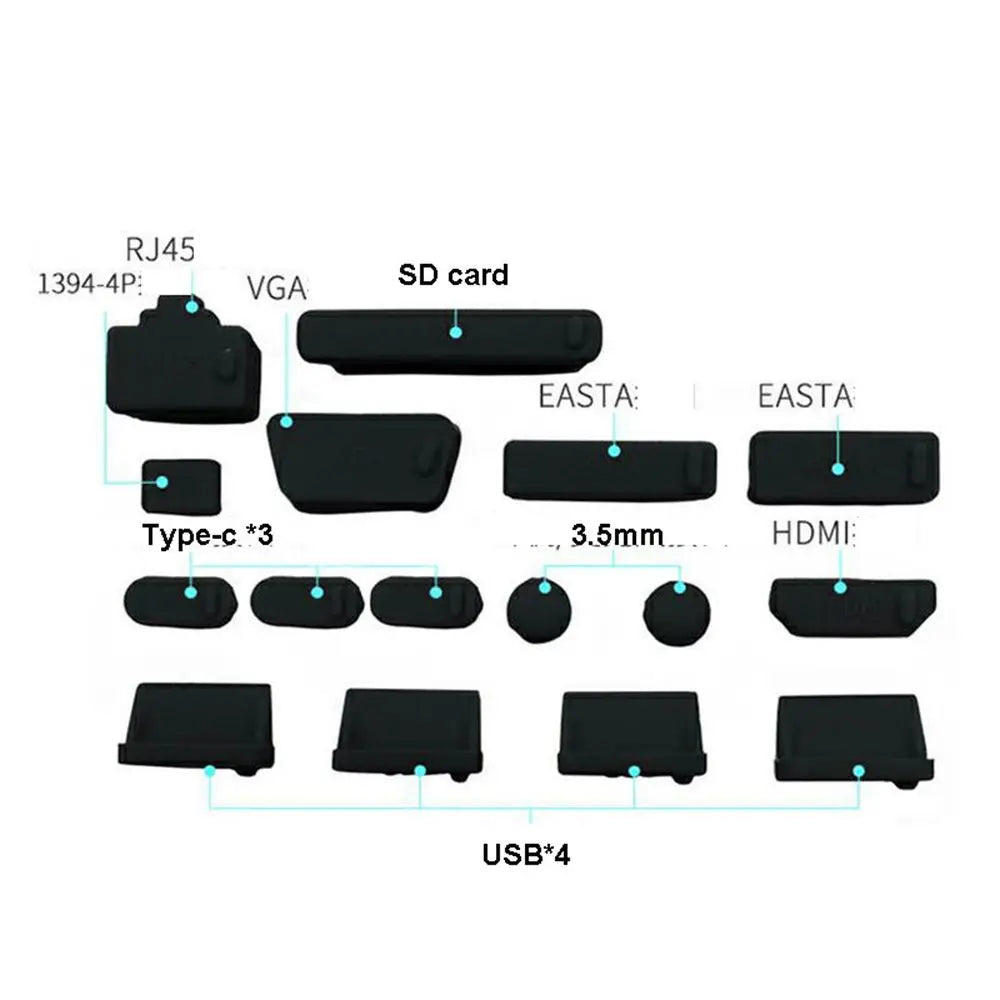 Colorful Universal RJ45 Interface Computer Accessories Laptop Anti Dust Plug Stopper USB Type-C Port Dustproof Cover