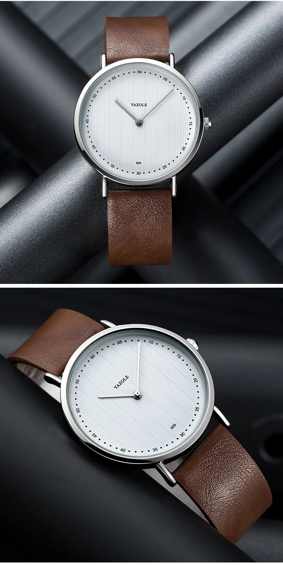 YAZOLE Quartz Watches For Men Casual Minimalist Ultra-thin Mens Watch 30M Waterproof Simple Leather Belt Male Clock montre homme