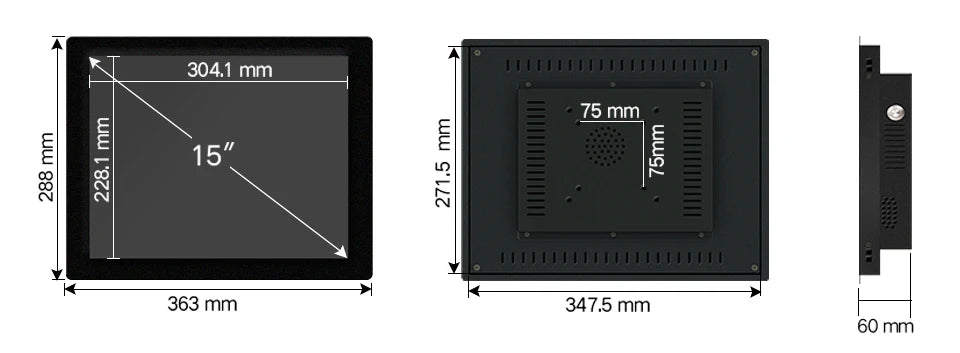10" 12" 15 Inch Industrial Computer All In One PC Mini Tablet Panel With Resistive Touch Screen Intel Core i3 with Win 10 PRO