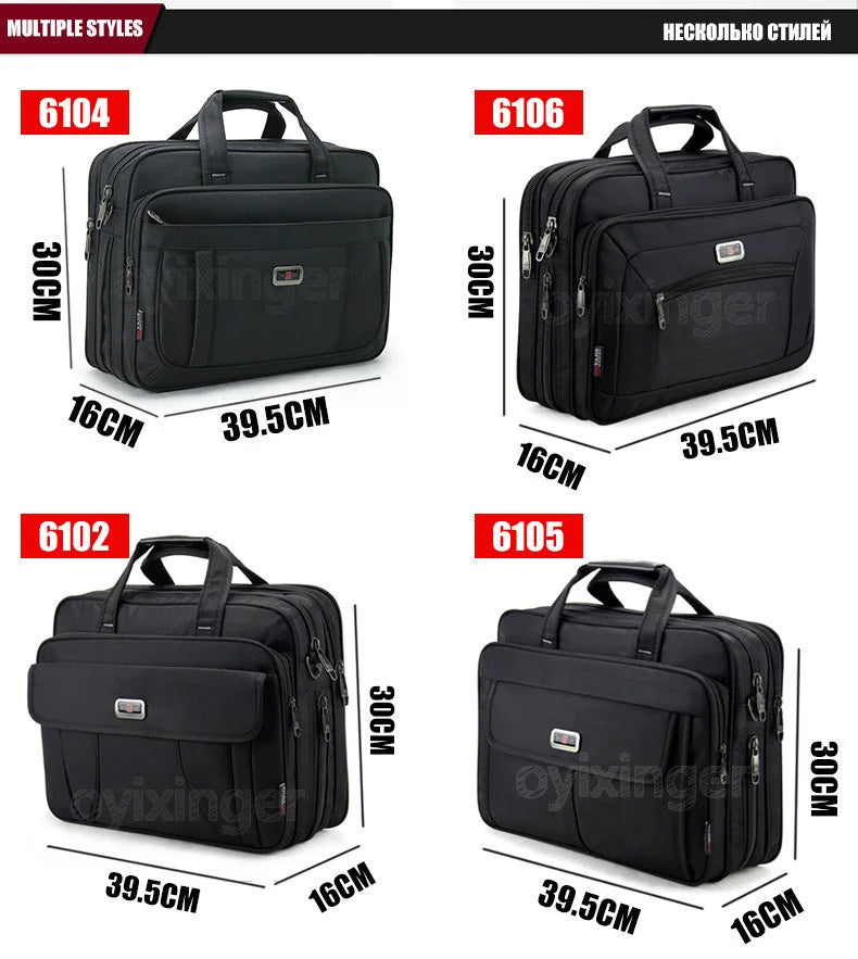 Men's Laptop Briefcase Brand Men Computer Handbags Waterproof Durable Nylon 15.6 Inch Laptops Bags Boys Shoulder Files Books Bag