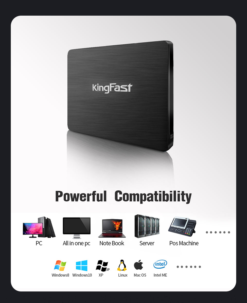 KingFast SSD SATA 1 TB 120 GB 128GB 240 GB 256GB 512GB 2TB HD SSD Hard Disk Internal Solid State Drive for Laptop Desktop PC