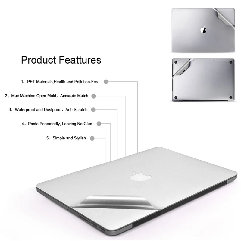 MTT Laptop Sticker For Macbook Air 13.6 2022 Pro 13 14 12 15 16 2020 Full Body Laptop Skin Vinyl Protector Stickers A2338 A2681