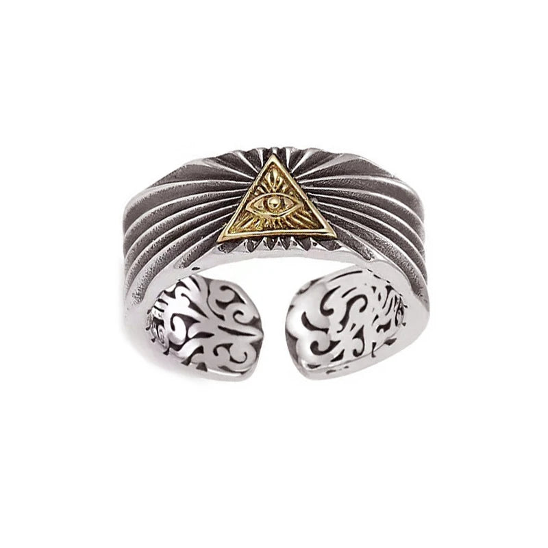 Ring for Women Girls Demon Eyes Fashion Men Jewelry Vintage Snake Ancient Silver Color Punk Hip Hop Boho Rings Adjustable