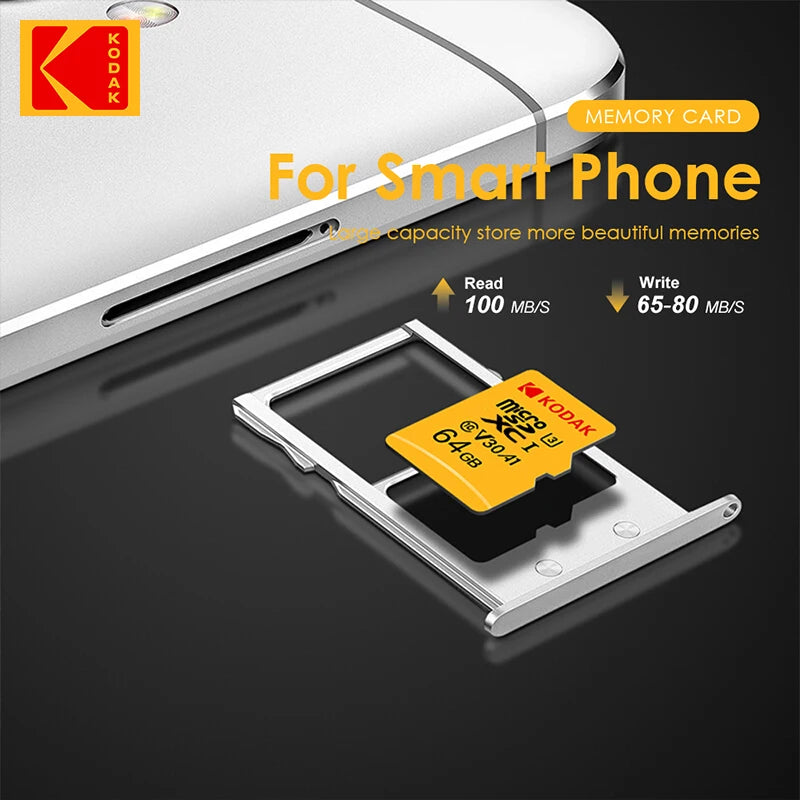 Original Kodak Micro SD Card 128GB Class10 Memory Cards 64GB Flash Card 256GB 32GB V30 U3 cartao de memoria For Driving Recorder