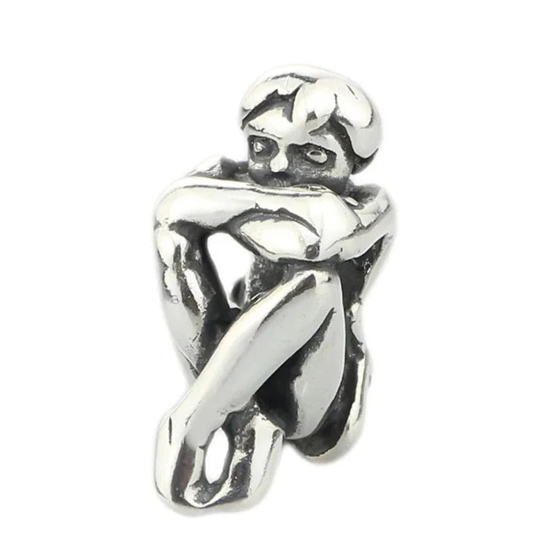 Real 925 Sterling Silver Beads Butterfly Skull Owl Conch Fish Charm Spacer Fit European Troll 3.0mm Bracelet Jewelry Original