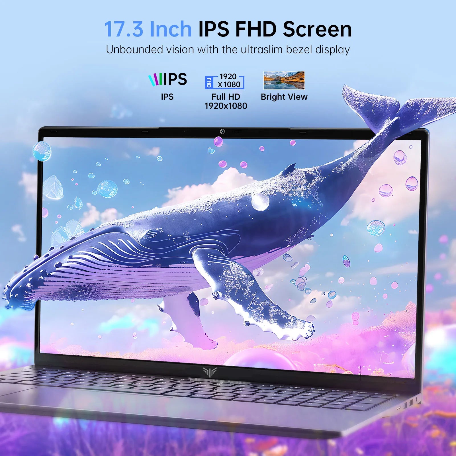 ACEMAGIC AX17 17.3 inch Laptop Intel N97 16GB RAM 512GB SSD Windows 11 Pro Notebook Wifi 6 BT5.2 6000Mah Battery