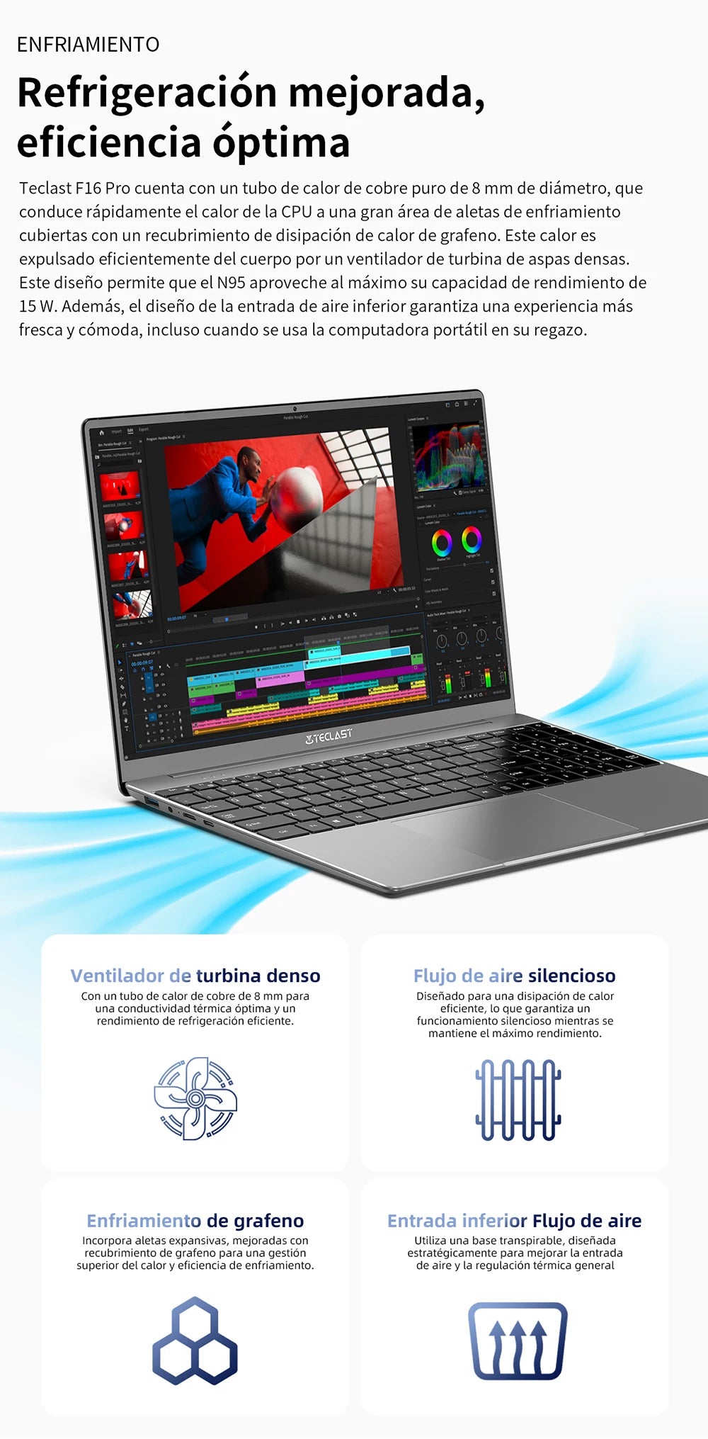 TECLAST F16 Pro 15.6 inch Laptop 16GB RAM 512GB SSD Computers for Intel N95 CPU 1920x1080 IPS Backlit Keyboard Mini-HDMI WiFi 6 USB3.2 F16Pro Notebook