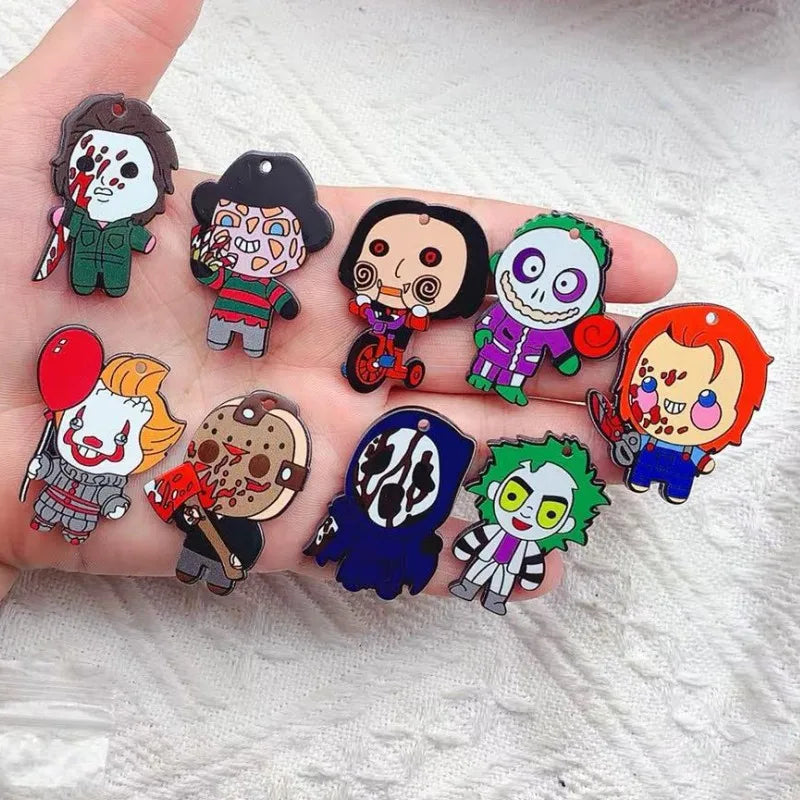 10pcs Halloween Acrylic Cartoon Charm Jewelry Accessories Necklace Bracelet Earring Pendant Diy Craft Supplies