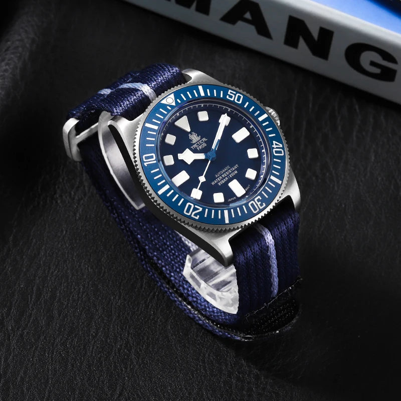 Tactical Frog Titanium Dive Watch Men 42mm NH35 Automatic Mechanical Movement Sapphire Glass 200M Waterproof BGW-9 Luminous