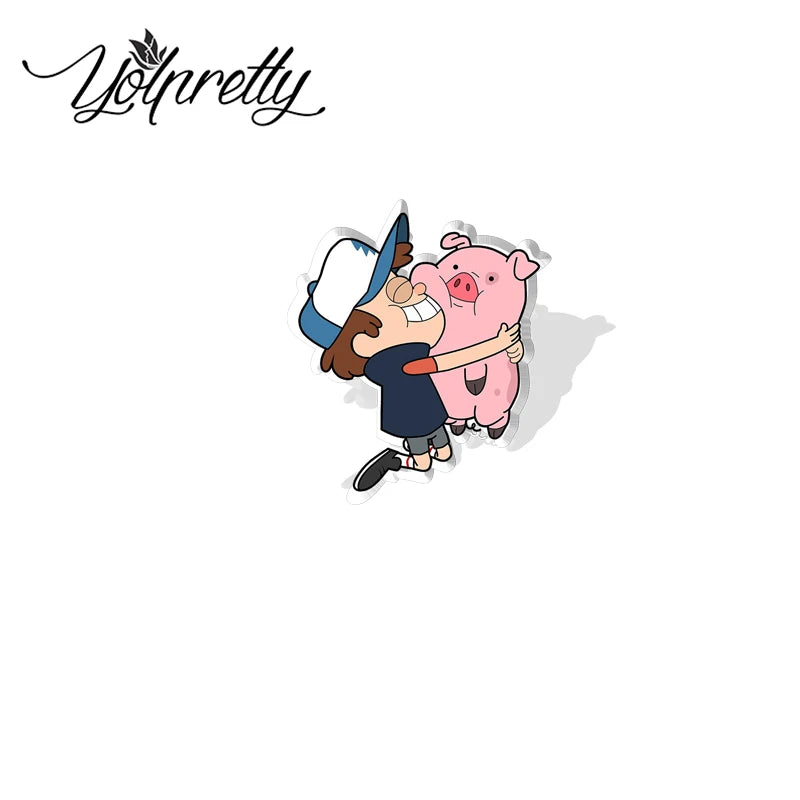 2024 New Arrival Fashion Gravity Falls Cartoon Movies Mabel Dipper Acrylic Lapel Pin Handcraft Jewelry Badge Pins Gifts