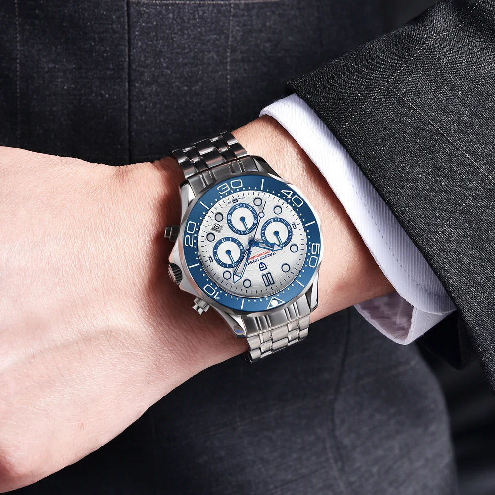 PAGANI DESIGN Men's Watches 2025 Top Brand Luxury Quartz Watch For Men Stainless Steel Chronograph Waterproof Sport VD53 Reloj