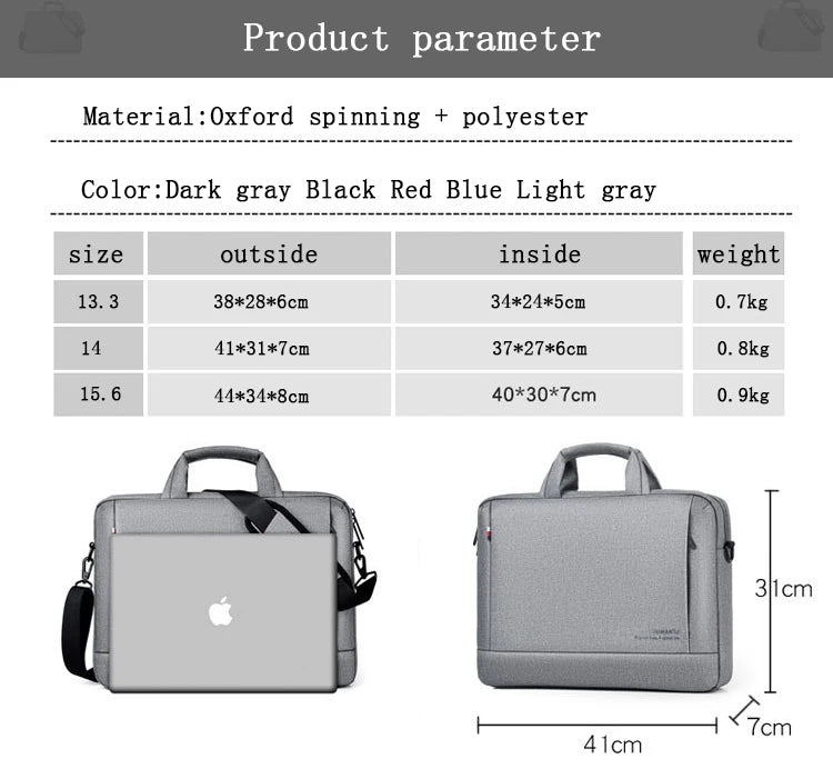 Waterproof Laptop Bag Case 13 14 15 17 Inch Notebook Bag For Macbook Air Pro 13 15 Computer Shoulder Handbag Briefcase Bag