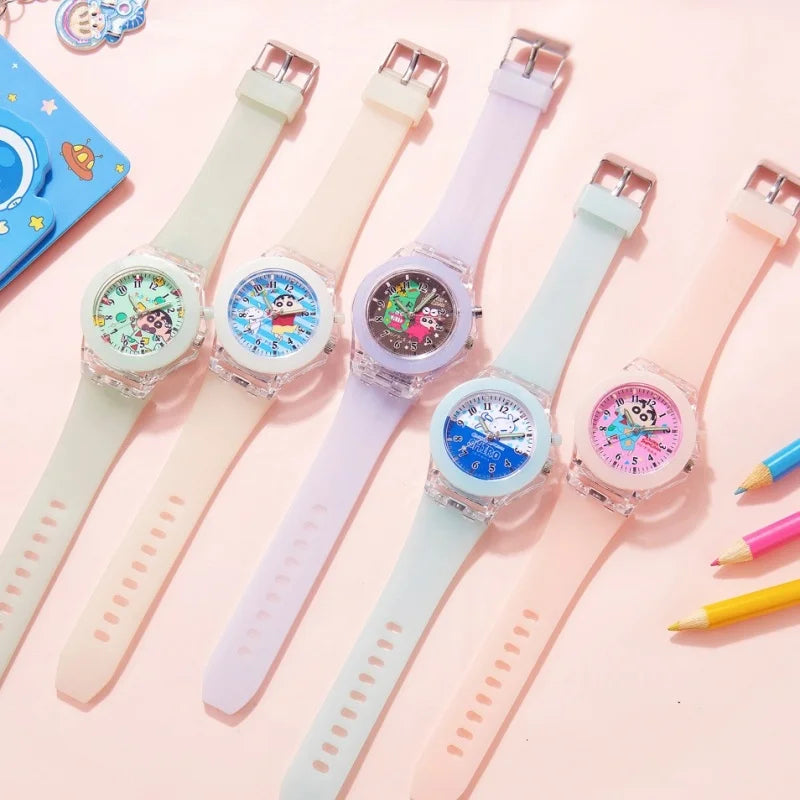 Cute Crayon Shin-chan Watch luminescence Anime Child Wrist Watch Cartoon Christmas Watchband Kids Gift