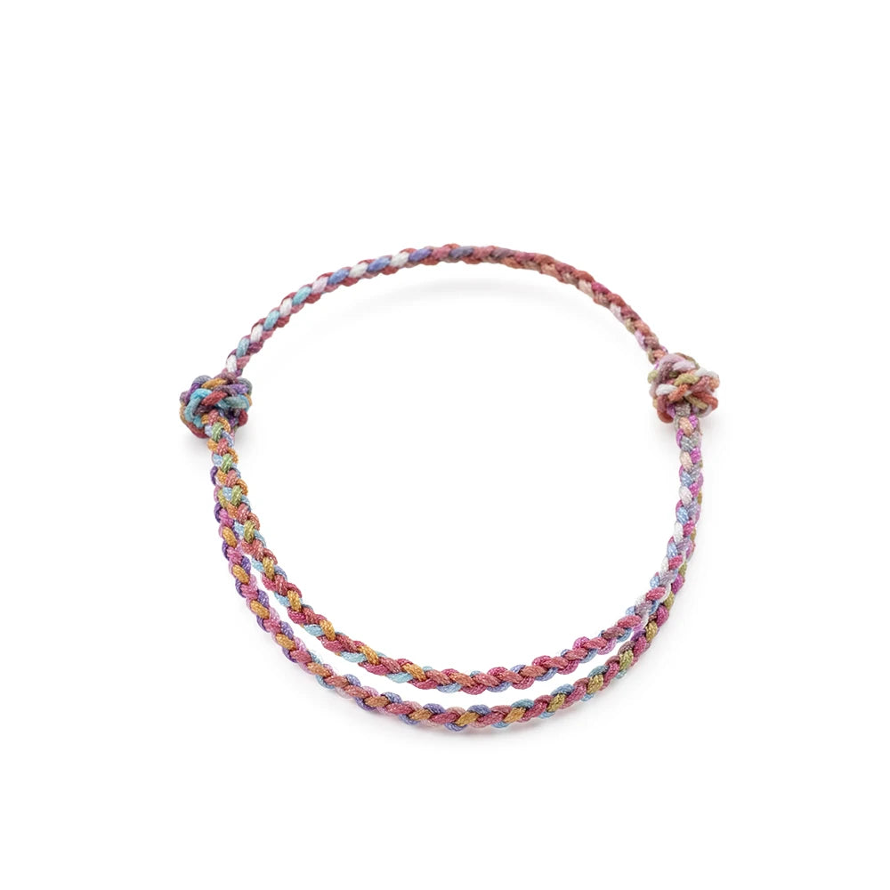 Meetvii New Handmade Gradient Color Lucky Bracelets & Bangles For Women Men Tibetan Buddhist Knots Rope Bracelets Jewelry