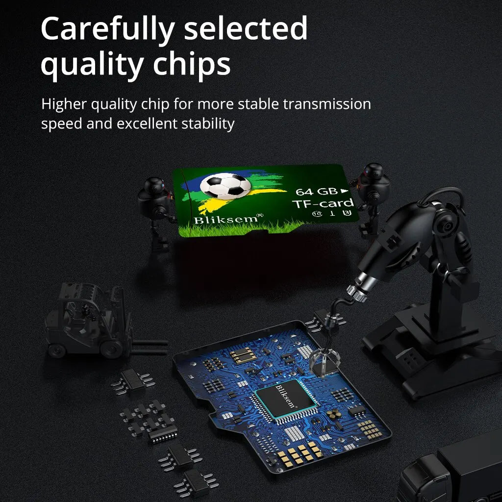 Bliksem Mini TF Card 64GB A1 Memory Card for Surveillance Equipment Cell Phone Computer High Speed TF Card 64G U3