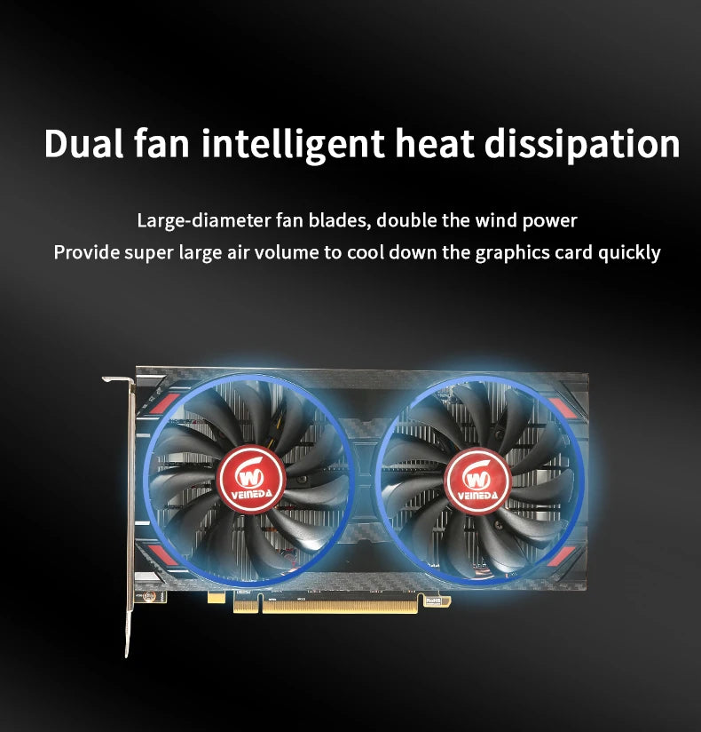 VEINEDA Video card RX5500XT 8G D6 Gaming Graphics Card with 8G/128bit/GDDR6 Memory  Frequency DirectX12 3D Feature 7nm