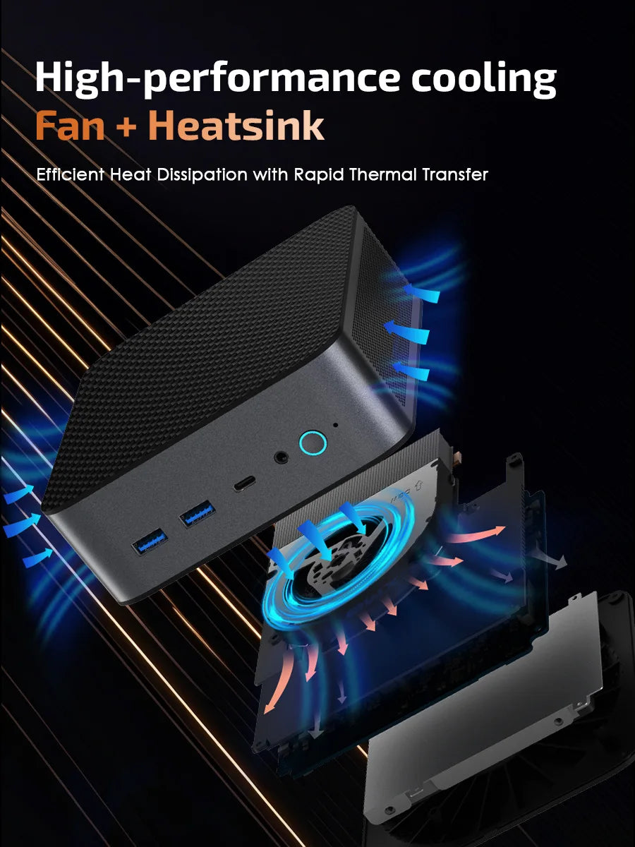 Mini PC Windows 11 Pro AMD Ryzen7 8745HS Mini Computer 32GB/64GB RAM DDR5 512GB/1TB PCIE M.2 SSD WiFi6 BT5.2 Small computer