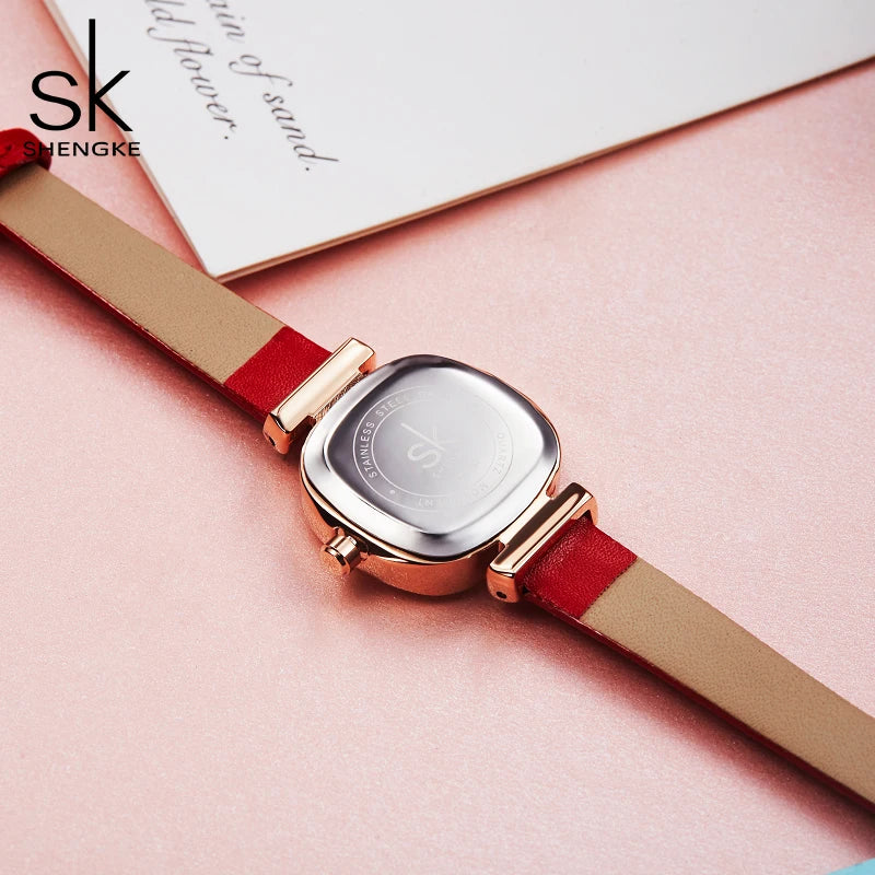 Shengke Fashion Women's Watches Original Design Square Ladies Quartz Wristwatches Elegant Woman's Best Gifts Clock for Female