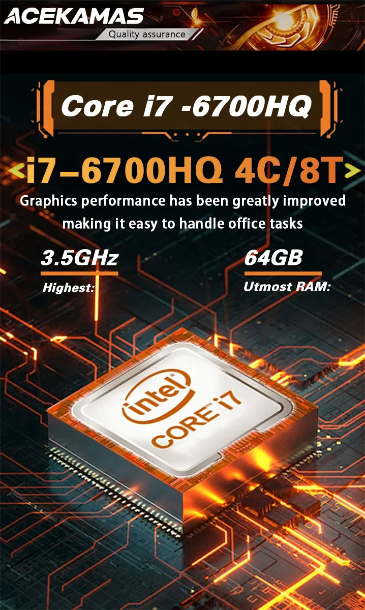 ACEKAMAS 2025 16" Gaming Laptop Intel Core i7 6700HQ GTX 1060 IPS 1920*1200 Windows 11 Pro Gamer PC DDR4 16GB SSD 1TB Laptops PC