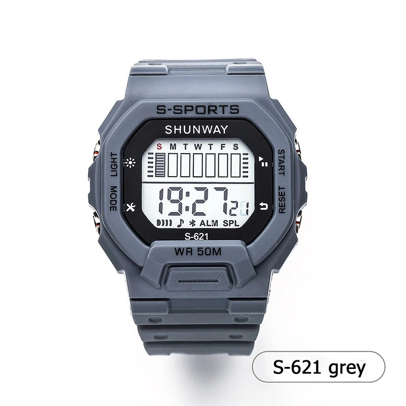 UTHAI Children Boys Girls Student Electronic Watch Macaron Colorful Men and Women Sports Alarm Clock Waterproof Square Watches