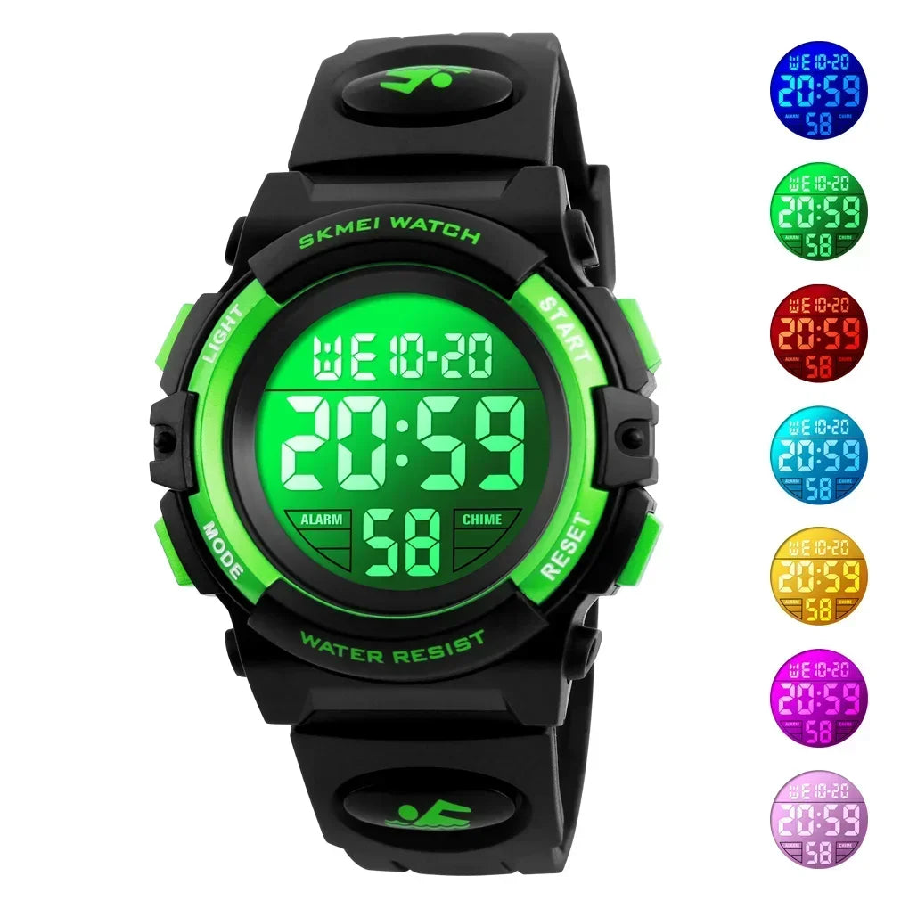 Skmei 1266  Children's Watch Boys and Girls' Alarm Clock Timing Digital 5Bar Waterproof Children's LED Watches 1258 1689 1999