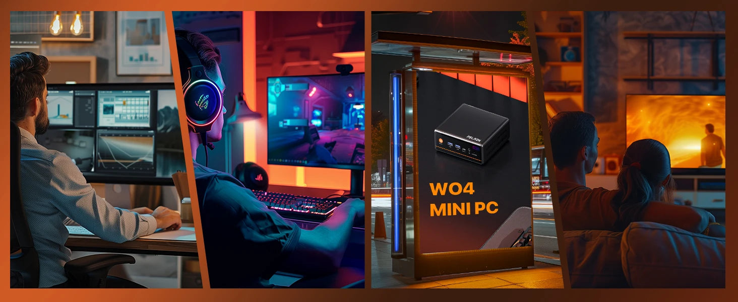 PELADN WO-4 Gaming Mini PC, AMD Ryzen 5 5600H (6C/12T, up to 4.2Ghz),32GB DDR4/1TB SSD,Type-C/DP/HD,WiFi6 4K/60Hz Triple-Display