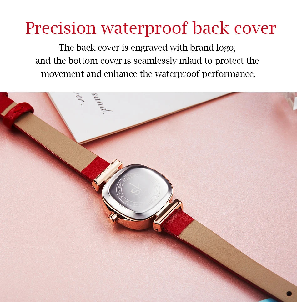 Shengke Fashion Women's Watches Original Design Square Ladies Quartz Wristwatches Elegant Woman's Best Gifts Clock for Female
