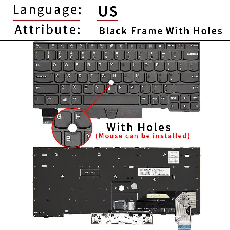 New US Russian Backlight Laptop Keyboard For Lenovo Thinkpad X13 L13 X280 A285 X390 X395 01YP160 01YP040 01YP142 01YP222 01YP120