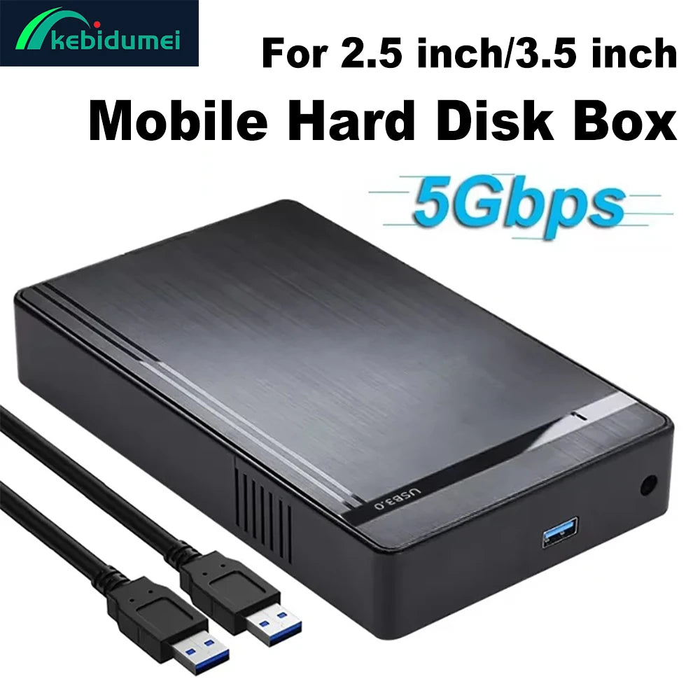 2.5/3.5 inch HDD Case USB 3.0 Hard Drive Disk Enclosure SATA to USB 3.0 Adapter External Hard Drive Box for PC Laptop Tool-less