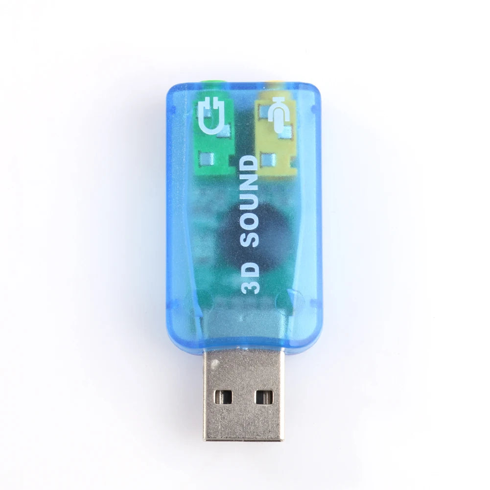 Mini External USB To 3.5mm Mic Headphone Jack Stereo Headset 3D Sound Card Audio Microphone Adapter Speaker Interface For Laptop