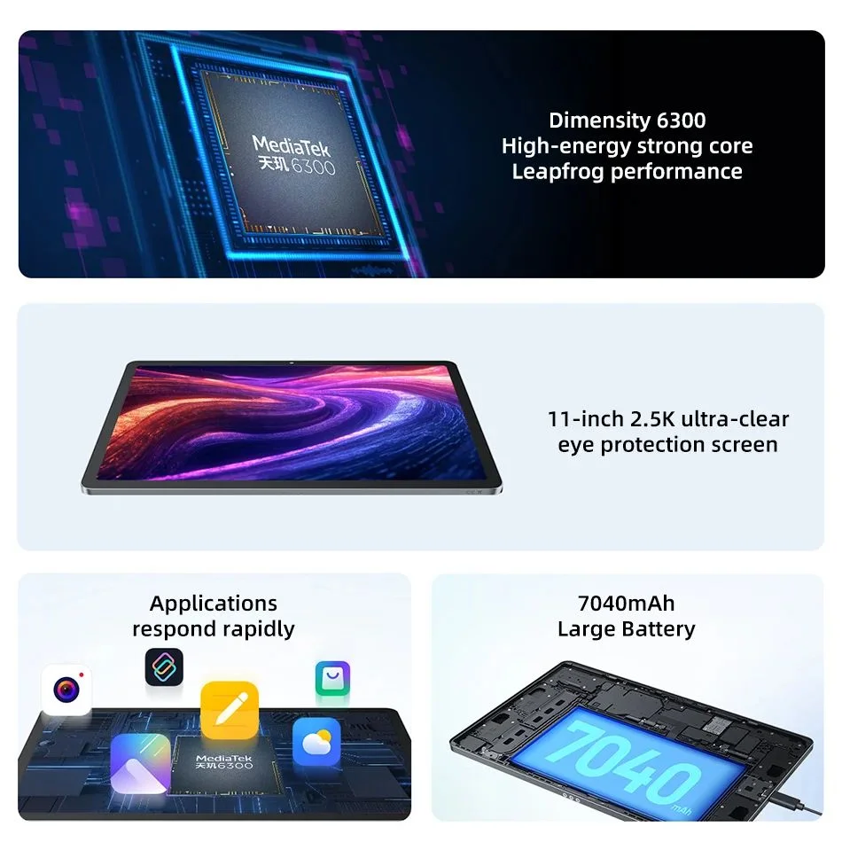 Original New Lenovo Xiaoxin Pad 11 2025 Tab 128GB 256GB ROM MTK Dimensity 6300 11" 2.5K Screen 7040mAh WIFI Android Pads Tablet