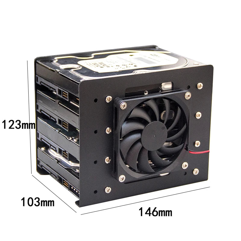 Chassis built-in 4F mechanical hard disk bracket metal 4x3.5 hard disk superimposed expansion fan cooling For PC case