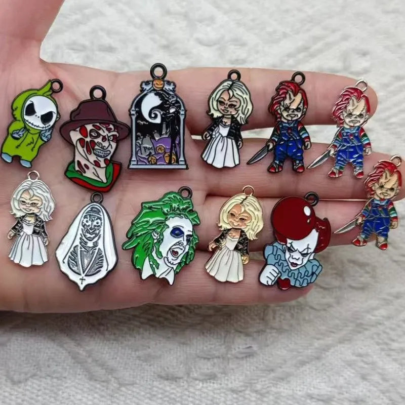 10pcs Halloween Cartoon Charm for Jewelry Making Necklace Bracelet Keychain Pendant Diy Accessories Alloy Metal