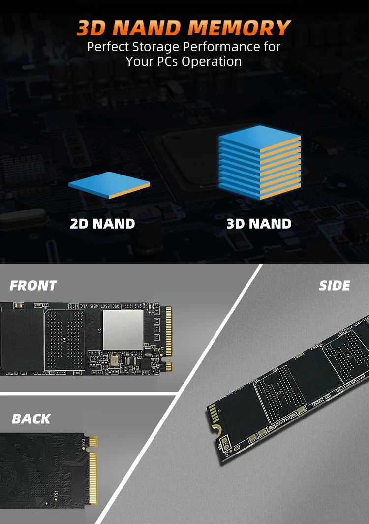 OSCOO SSD M.2 2280 NMVe PCIe Gen3.0x4 Internal SSD Solid State Drive 3D TLC NAND Flash 128GB 256GB 512GB 1TB PCIe Hard Disk SSD