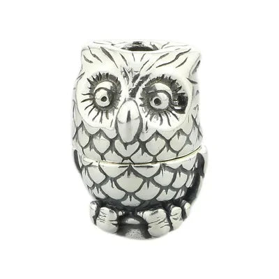 Real 925 Sterling Silver Beads Butterfly Skull Owl Conch Fish Charm Spacer Fit European Troll 3.0mm Bracelet Jewelry Original
