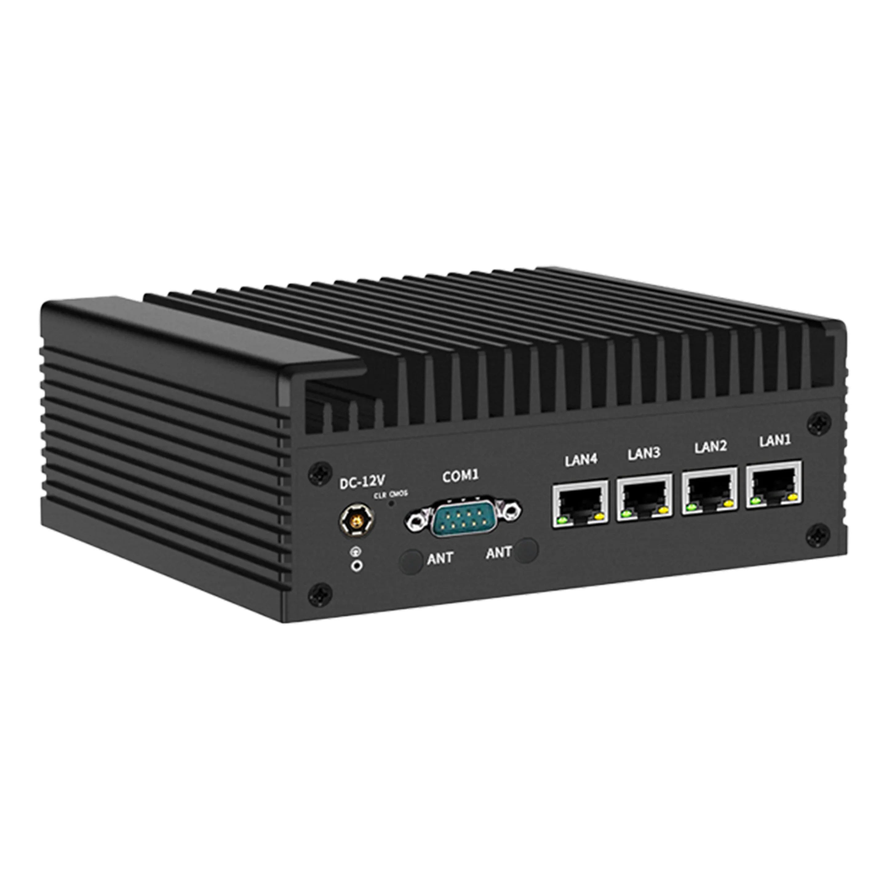 4x i226-V 2.5G Firewall Mini PC 12th Gen Intel i3 N305 N100 Soft Router DDR5 2*COM 2*HDMI Industrial Computer Efficient cooling