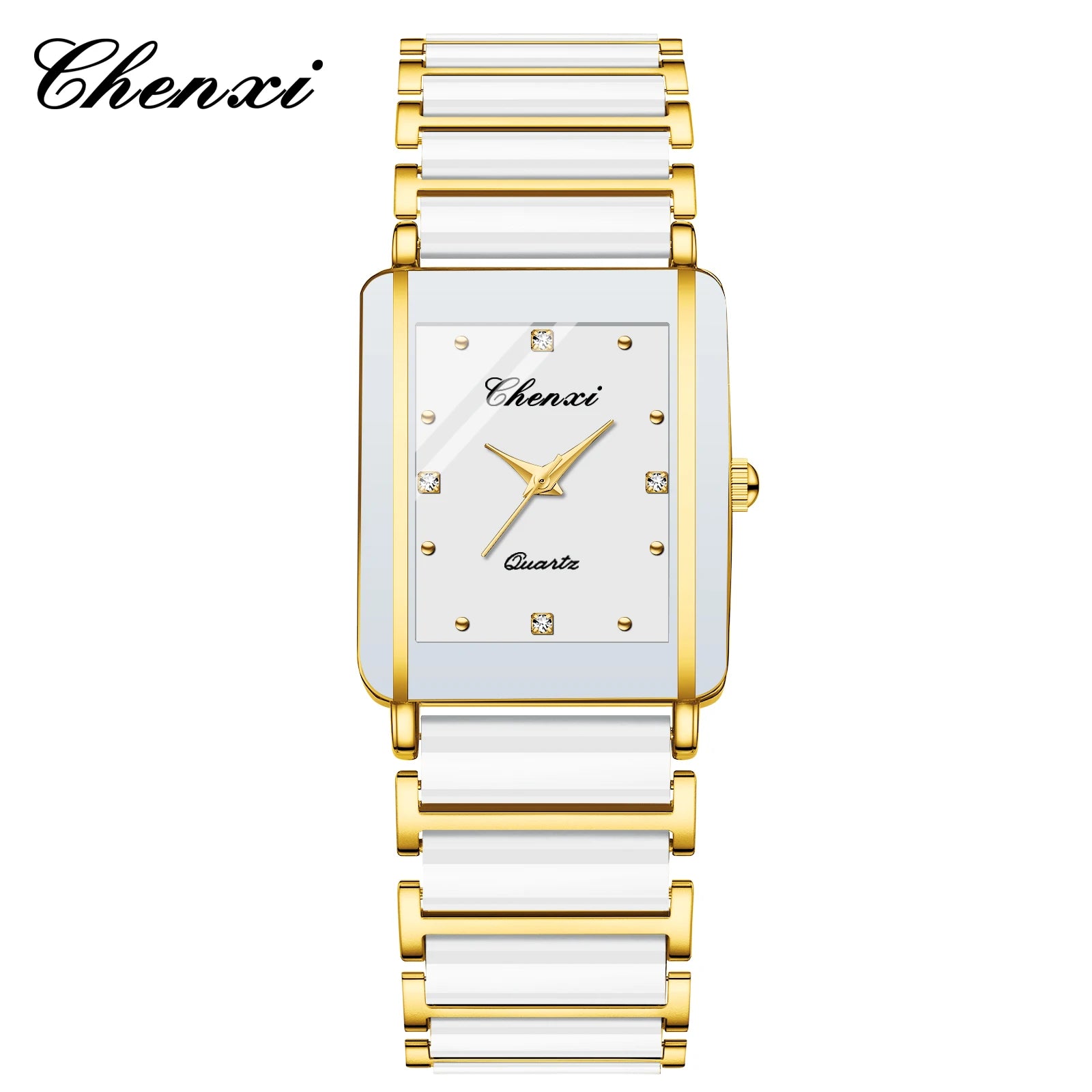 CHENXI 104A Waterproof Top Brand Luxury couple watches Watch for Women Men With Simulated-Ceramics Strap relojes para damas