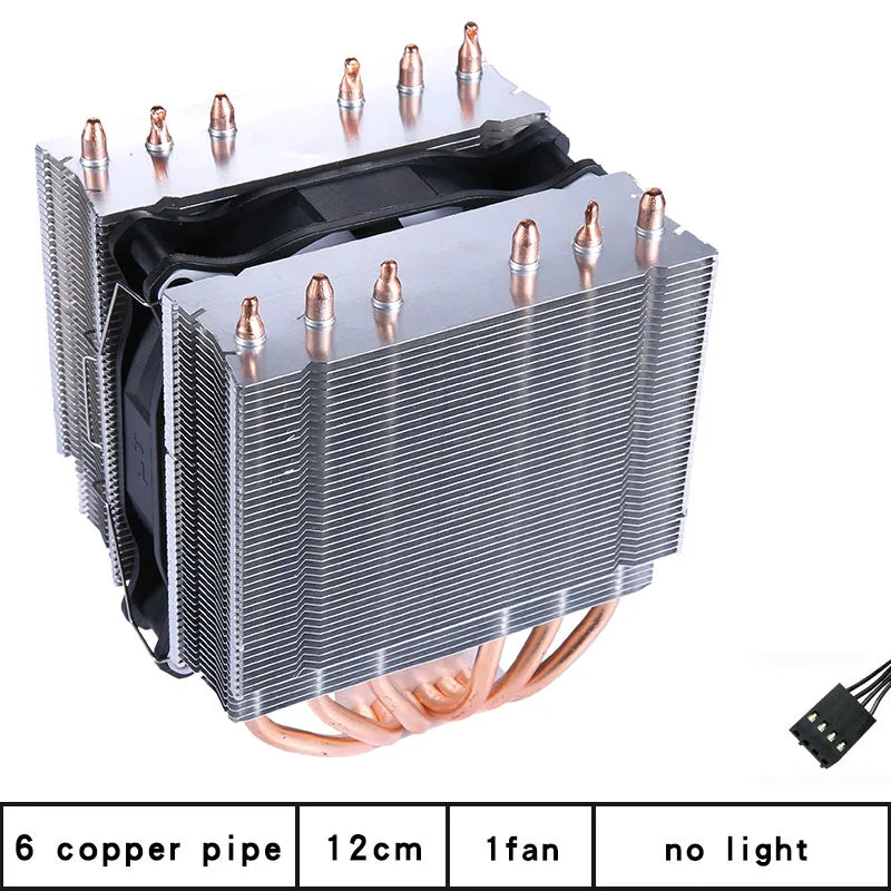 CPU Cooler high Performance 120MM Dual Tower 6 heat pipes ARGB+PWM fan For 115X 1200 1700 1356 1366 X99 2011 AM4CPU cooling  fan