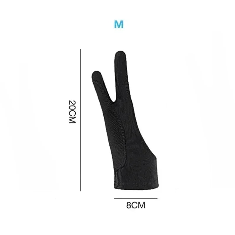 Two-Finger Anti-fouling Drawing Glove For Artist Drawing Pencil Graphics Tablet Pad Pen Palm Rejection Glove for iPad & Android