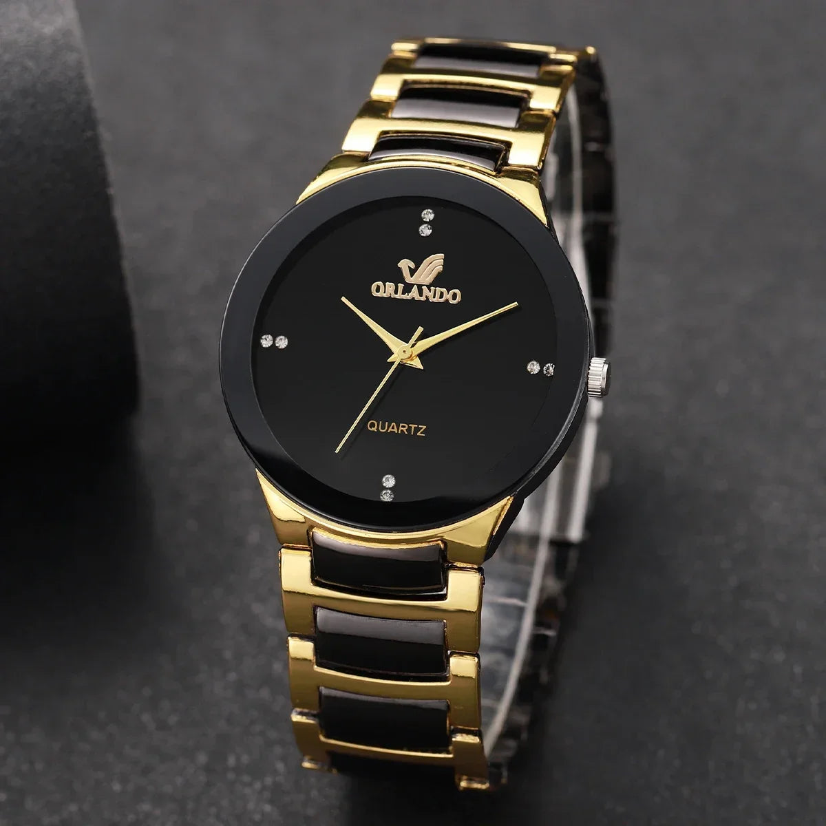 1/2PCS Couple's Watches Fashion Stainless Steel Band Men Women Analog Quartz Watches Set