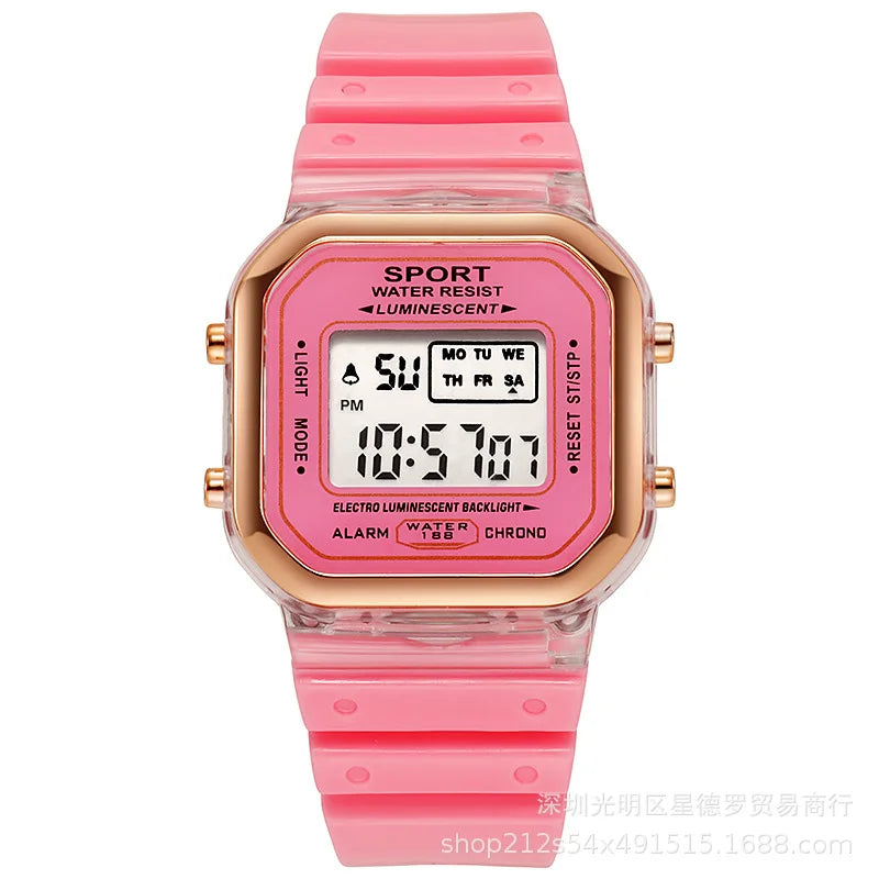 New Children's LED Digital Watch Student Multi Functional Outdoor Sports Watch Minimalist Men's and Women's Electronic Watch