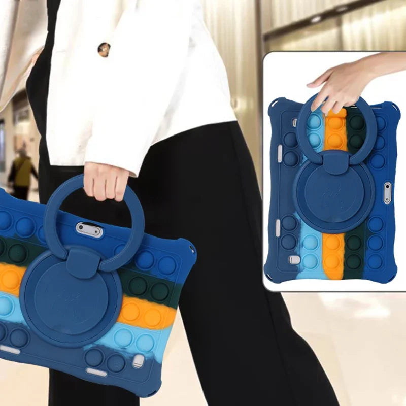 10.1"Kids Friendly Universal Tablet Case Soft Silicon 10 10.1 inch Lightweight Cover Stand Shockproof Funda 24x17cm/9.5x6.69inch