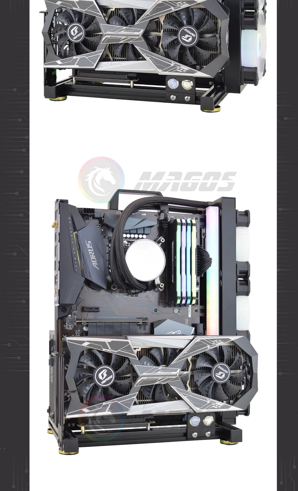 Open Computer Chassis DIY Creative Aluminum Frame Air Water Cooler 360 MOD ATX/ ITX / MATX Frame Desktop Case