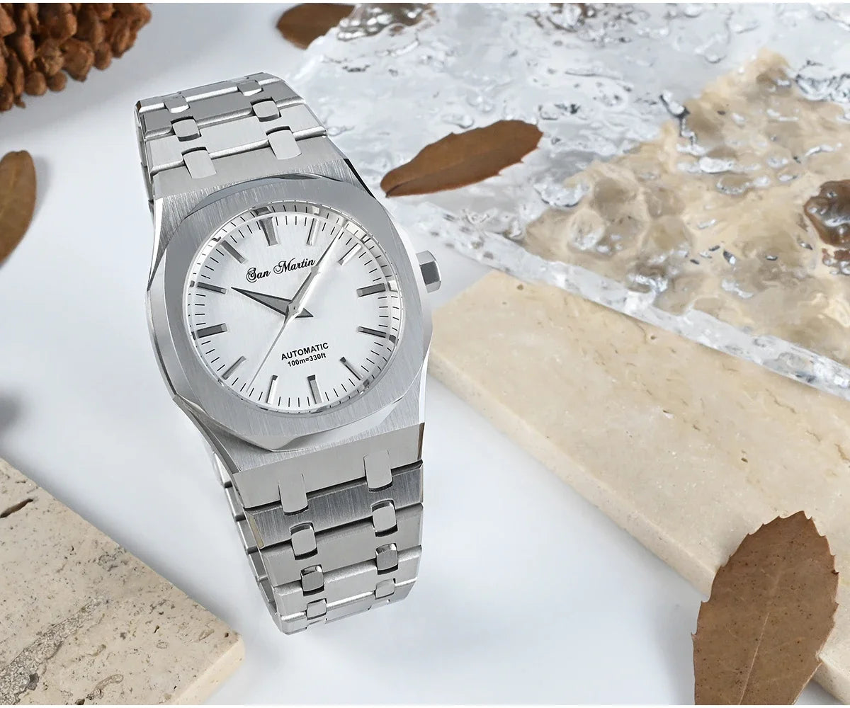 San Martin 38.5mm Miyota 9015 Men Luxury Watch Classic Business Dress Automatic Mechanical Watches Sapphire 10Bar reloj