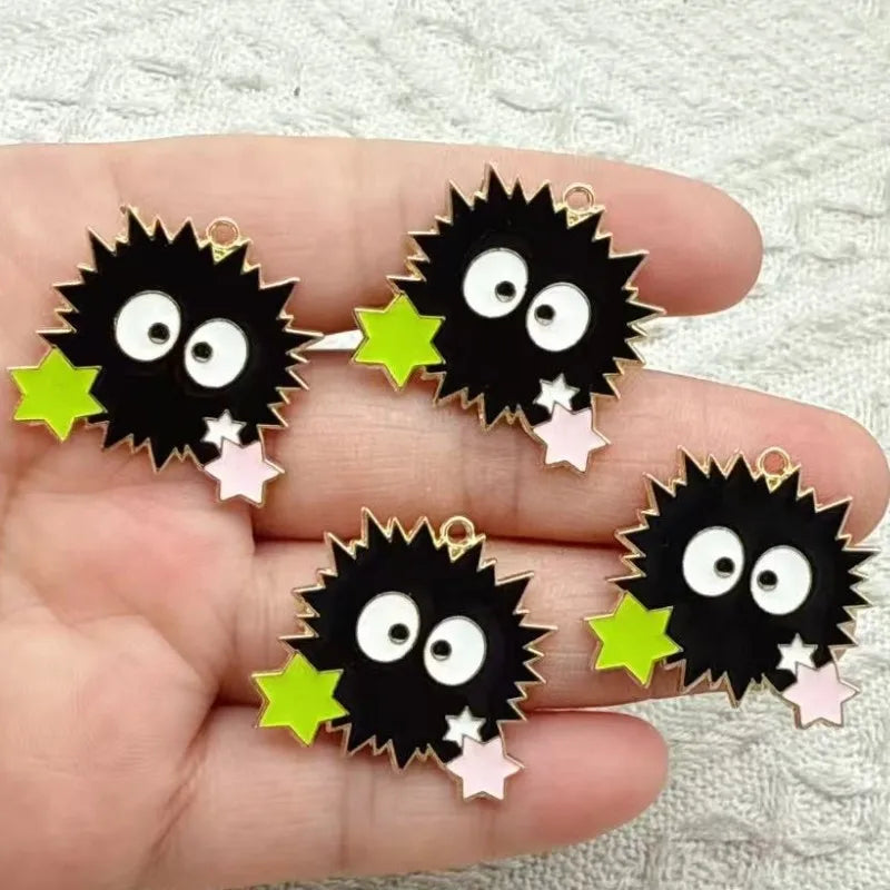 10pcs Kawaii Cartoon Animals Enamel Metal Charms Pendants For Jewelry DIY Accessories Golden Base