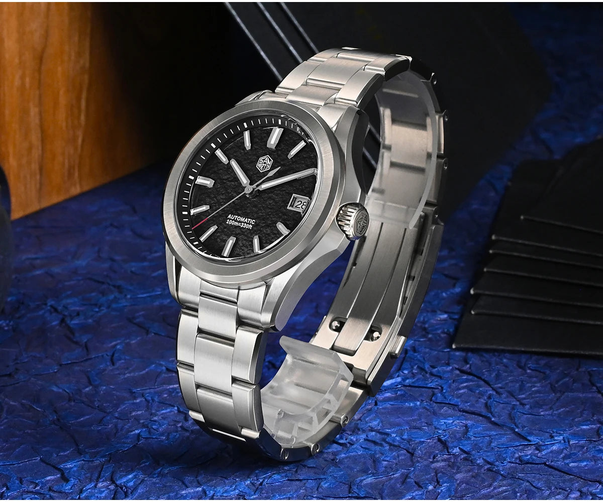 San Martin Men Automatic Watch 39mm Mechanical Wristwatch Diver 10ATM Waterproof Luminous Sapphire NH35 Oil Pressed Dial