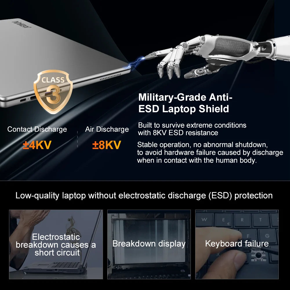 Ninkear A15 Pro Laptop AMD Ryzen 5 7430U 16GB RAM 1TB SSD Fingerprint Unlock 16 inch 120Hz 2560*1600 Screen Notebook Computer
