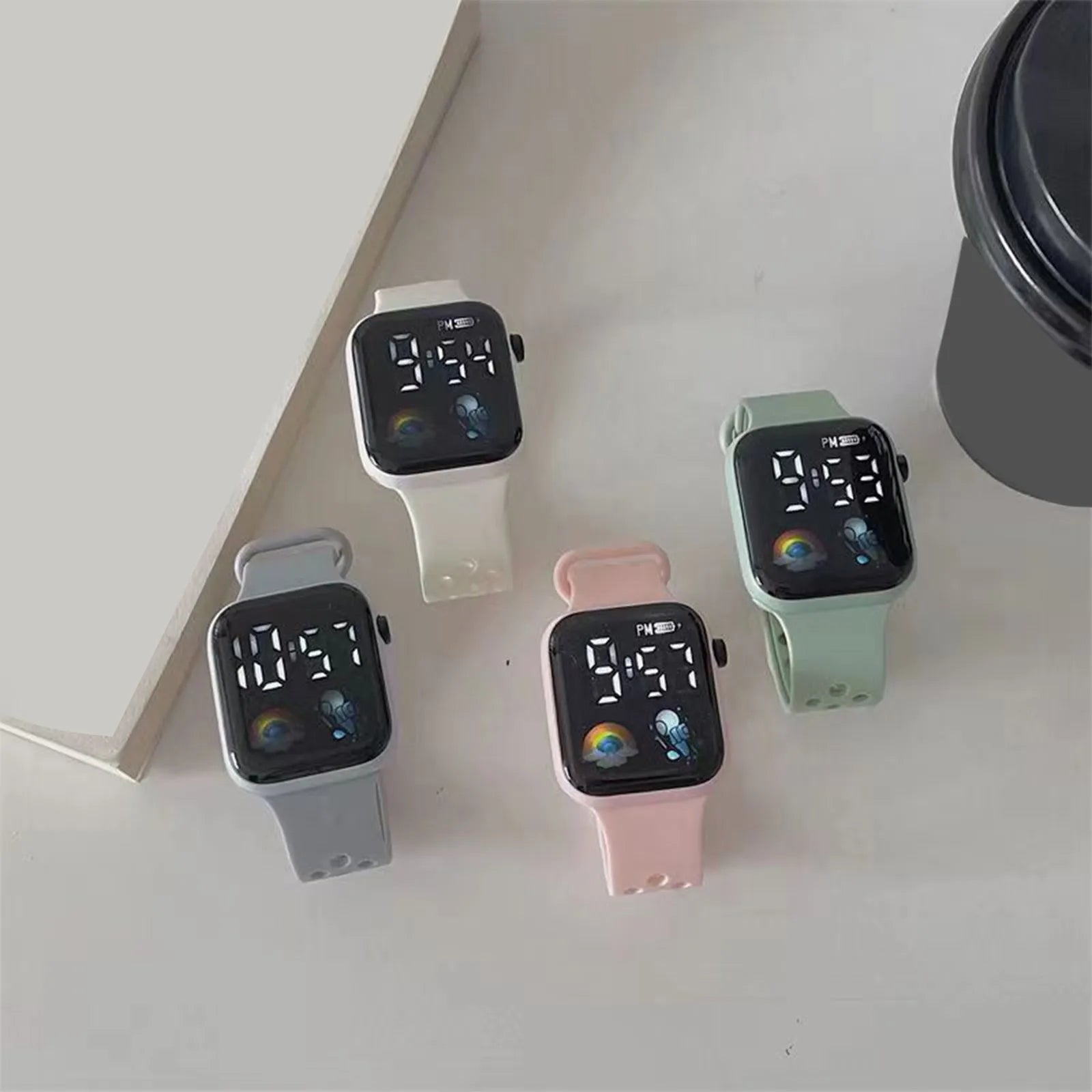 Children'S Led Digital Watch Digital Silicone Strap Cartoon Waterproof Luminous Sports Football Children'S Electronic Watch